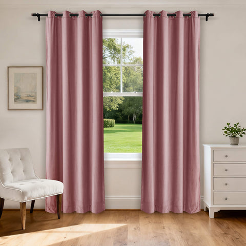 MJ11 Extra Long Soft Velvet Blackout Drapes For Loft Living Room Grommet 1 Panel
