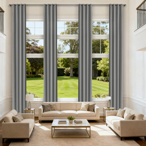 MJ11 Extra Long Soft Velvet Blackout Drapes For Loft Living Room Grommet 1 Panel