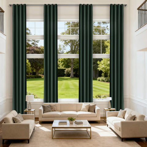 MJ11 Extra Long Soft Velvet Blackout Drapes For Loft Living Room Grommet 1 Panel