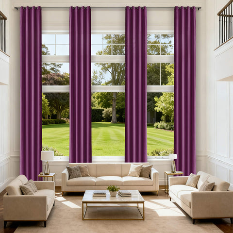 MJ11 Extra Long Soft Velvet Blackout Drapes For Loft Living Room Grommet 1 Panel