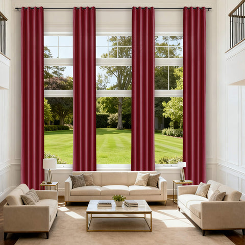 MJ11 Extra Long Soft Velvet Blackout Drapes For Loft Living Room Grommet 1 Panel
