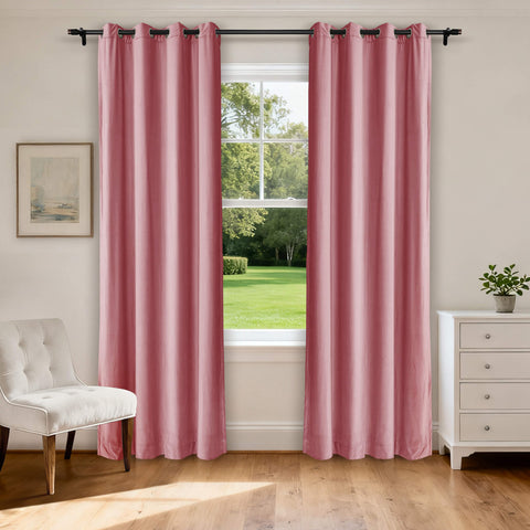 MJ11 Extra Long Soft Velvet Blackout Drapes For Loft Living Room Grommet 1 Panel