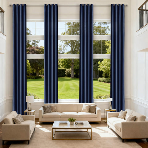 MJ11 Extra Long Soft Velvet Blackout Drapes For Loft Living Room Grommet 1 Panel