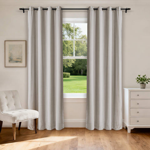 MJ11 Extra Long Soft Velvet Blackout Drapes For Loft Living Room Grommet 1 Panel