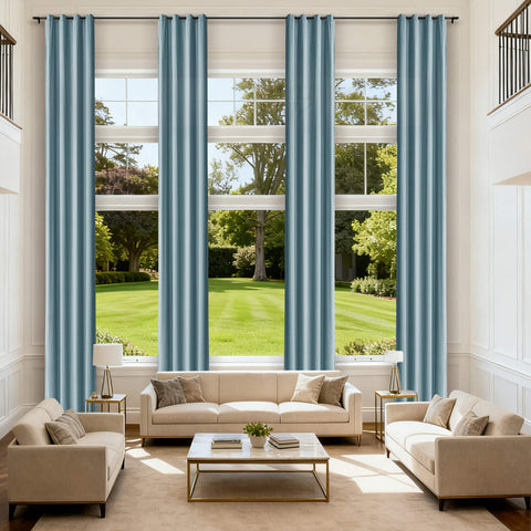 MJ11 Extra Long Soft Velvet Blackout Drapes For Loft Living Room Grommet 1 Panel