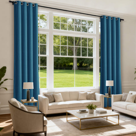 MJ11 Soft Velvet Blackout Drapes For Living Room Bedroom Grommet 1 Panel