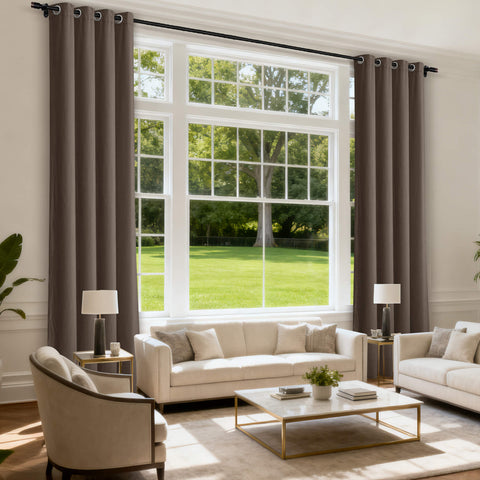 MJ11 Soft Velvet Blackout Drapes For Living Room Bedroom Grommet 1 Panel