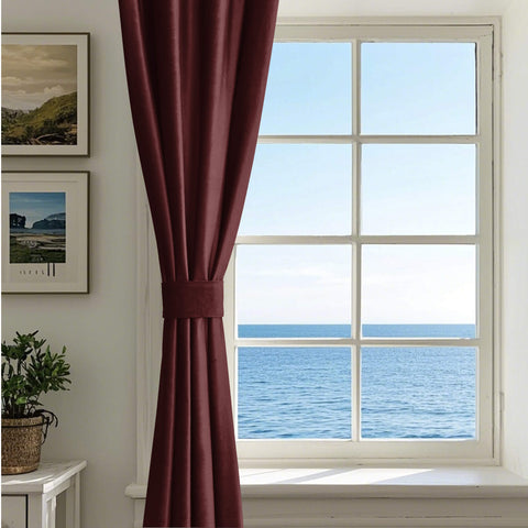 MJ11 Soft Velvet Blackout Drapes For Living Room Bedroom Grommet 1 Panel