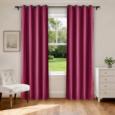 MJ11 Soft Velvet Blackout Drapes For Living Room Bedroom Grommet 1 Panel