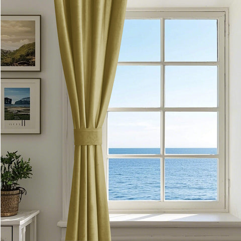 MJ11 Soft Velvet Blackout Drapes For Living Room Bedroom Grommet 1 Panel