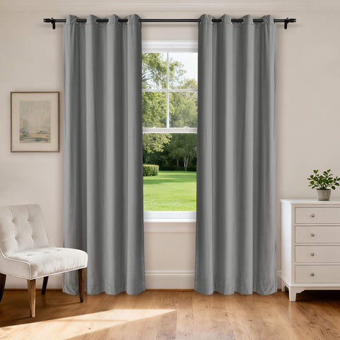 MJ11 Soft Velvet Blackout Drapes For Living Room Bedroom Grommet 1 Panel