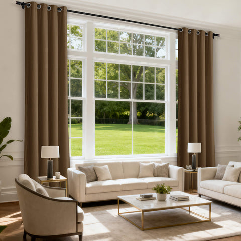 MJ11 Soft Velvet Blackout Drapes For Living Room Bedroom Grommet 1 Panel