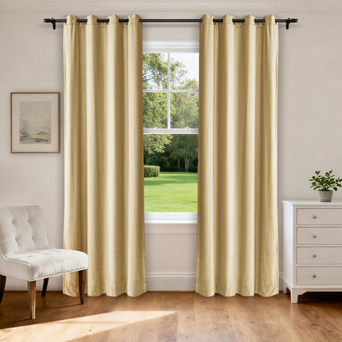 MJ11 Soft Velvet Blackout Drapes For Living Room Bedroom Grommet 1 Panel
