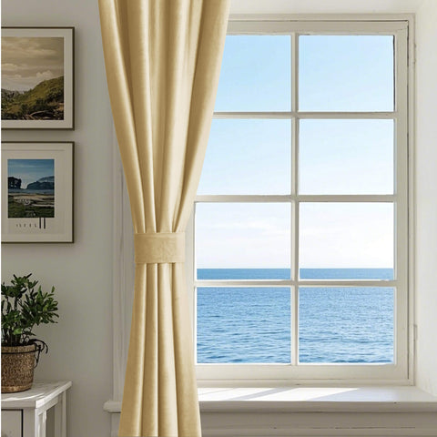 MJ11 Soft Velvet Blackout Drapes For Living Room Bedroom Grommet 1 Panel