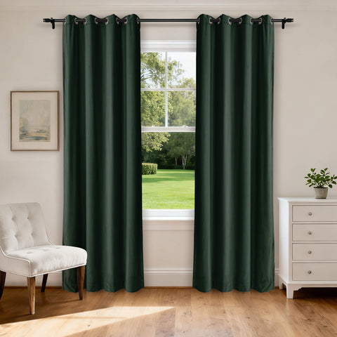 MJ11 Soft Velvet Blackout Drapes For Living Room Bedroom Grommet 1 Panel