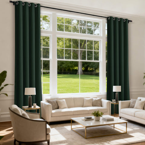 MJ11 Soft Velvet Blackout Drapes For Living Room Bedroom Grommet 1 Panel