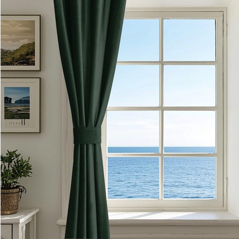 MJ11 Soft Velvet Blackout Drapes For Living Room Bedroom Grommet 1 Panel