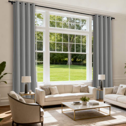 MJ11 Soft Velvet Blackout Drapes For Living Room Bedroom Grommet 1 Panel