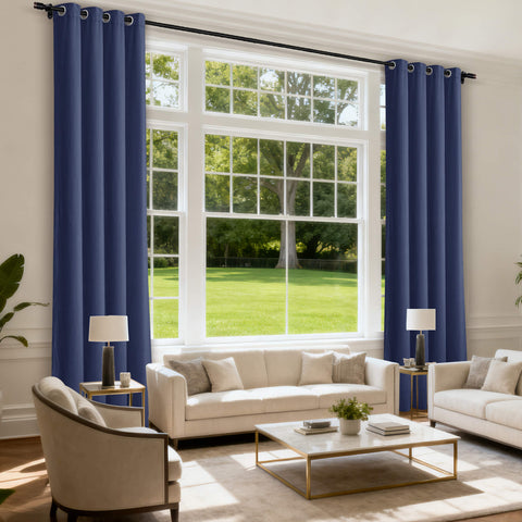 MJ11 Soft Velvet Blackout Drapes For Living Room Bedroom Grommet 1 Panel