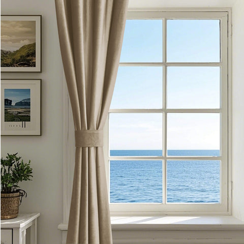 MJ11 Soft Velvet Blackout Drapes For Living Room Bedroom Grommet 1 Panel