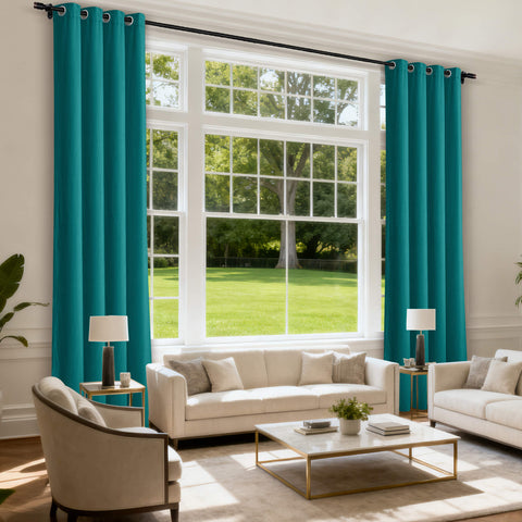 MJ11 Soft Velvet Blackout Drapes For Living Room Bedroom Grommet 1 Panel