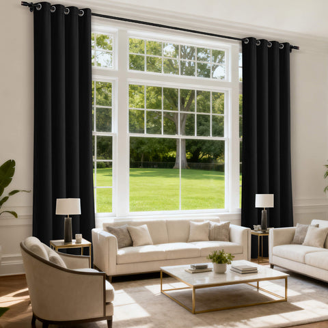 MJ11 Soft Velvet Blackout Drapes For Living Room Bedroom Grommet 1 Panel