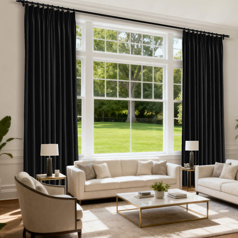 MJ11 Soft Velvet Blackout Drapes For Living Room Bedroom Pinch Pleat 1 Panel