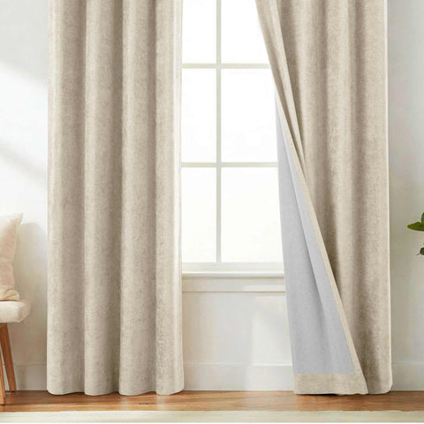 OY12 Blackout Soft Chenille Curtains Grommets 1 Panel for Bedroom