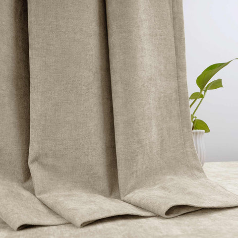 OY12 Blackout Soft Chenille Curtains Grommets 1 Panel for Bedroom