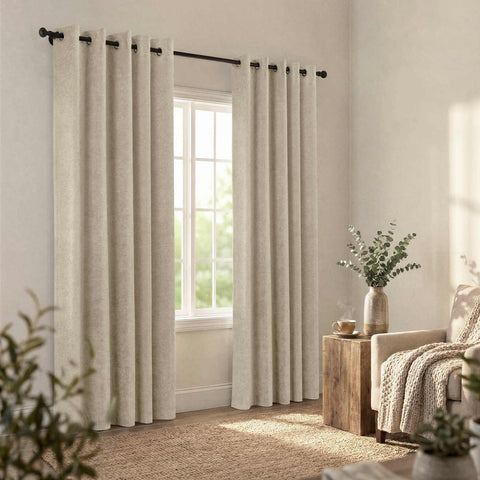 OY12 Blackout Soft Chenille Curtains Grommets 1 Panel for Bedroom