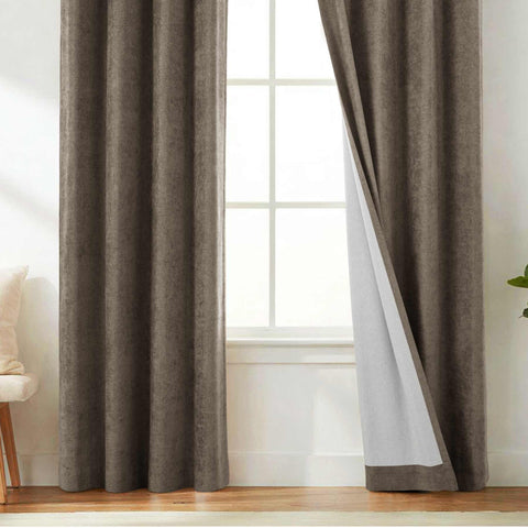 OY12 Blackout Soft Chenille Curtains Grommets 1 Panel for Bedroom