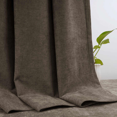 OY12 Blackout Soft Chenille Curtains Grommets 1 Panel for Bedroom