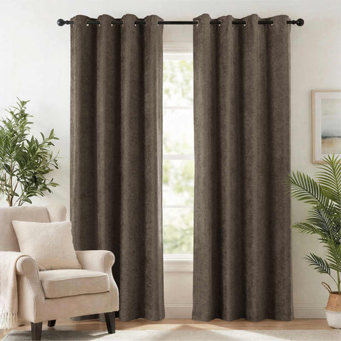 OY12 Blackout Soft Chenille Curtains Grommets 1 Panel for Bedroom