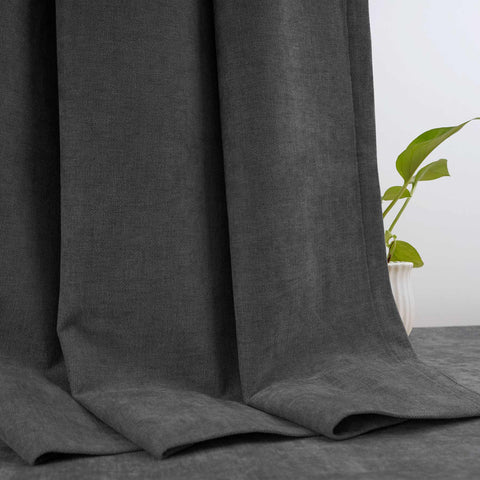 OY12 Blackout Soft Chenille Curtains Grommets 1 Panel for Bedroom