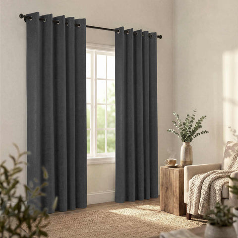 OY12 Blackout Soft Chenille Curtains Grommets 1 Panel for Bedroom
