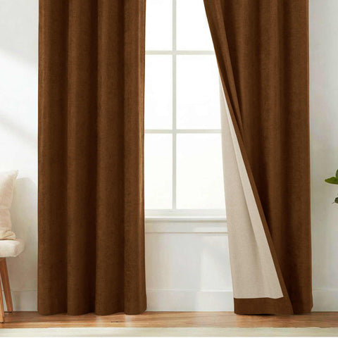 OY12 Blackout Soft Chenille Curtains Grommets 1 Panel for Bedroom