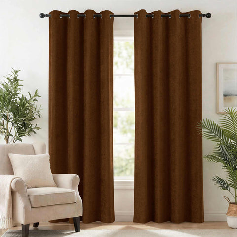 OY12 Blackout Soft Chenille Curtains Grommets 1 Panel for Bedroom