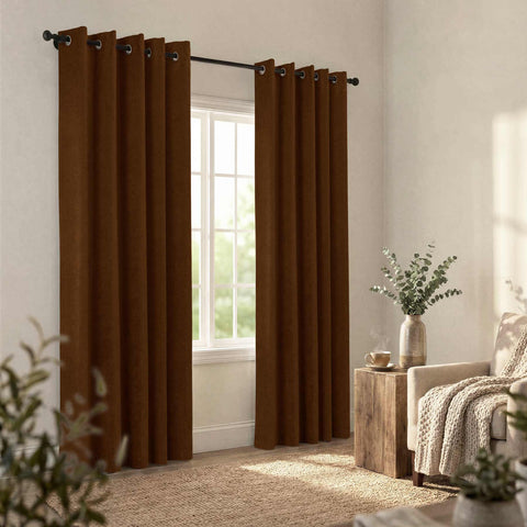 OY12 Blackout Soft Chenille Curtains Grommets 1 Panel for Bedroom