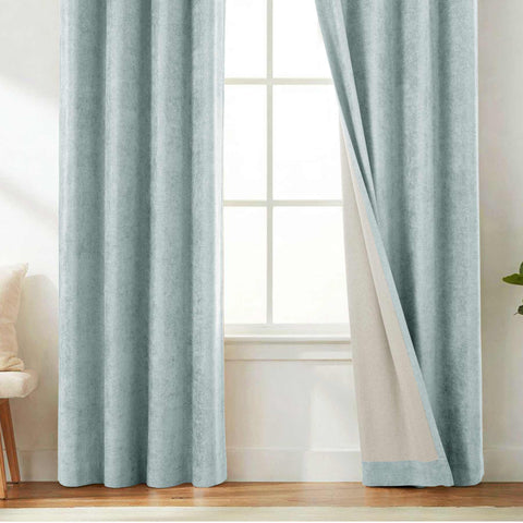 OY12 Blackout Soft Chenille Curtains Grommets 1 Panel for Bedroom