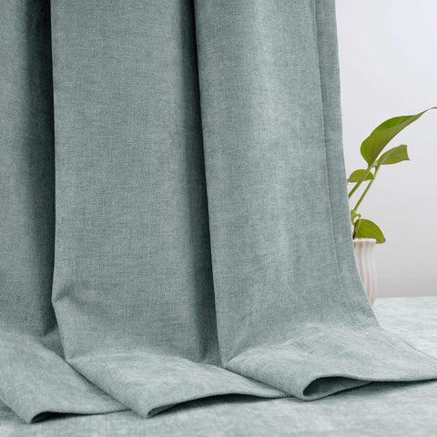 OY12 Blackout Soft Chenille Curtains Grommets 1 Panel for Bedroom