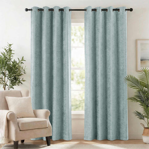 OY12 Blackout Soft Chenille Curtains Grommets 1 Panel for Bedroom
