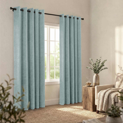 OY12 Blackout Soft Chenille Curtains Grommets 1 Panel for Bedroom