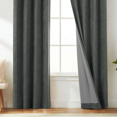 OY12 Blackout Soft Chenille Curtains Grommets 1 Panel for Bedroom