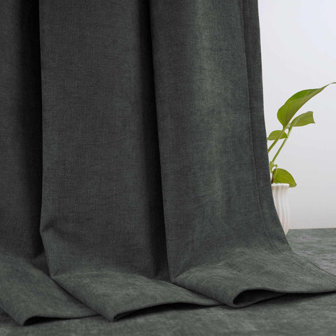 OY12 Blackout Soft Chenille Curtains Grommets 1 Panel for Bedroom