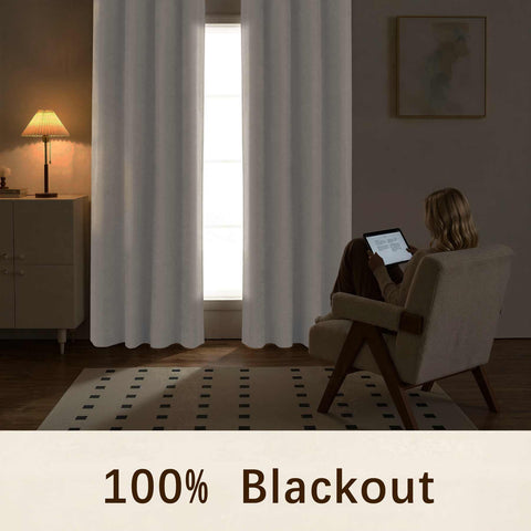 OY12 Blackout Soft Chenille Curtains Grommets 1 Panel for Bedroom