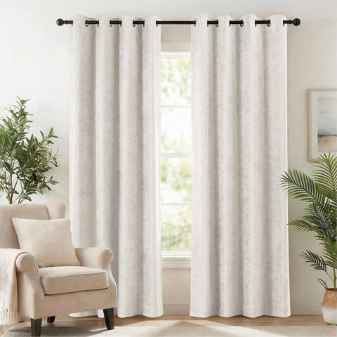 OY12 Blackout Soft Chenille Curtains Grommets 1 Panel for Bedroom
