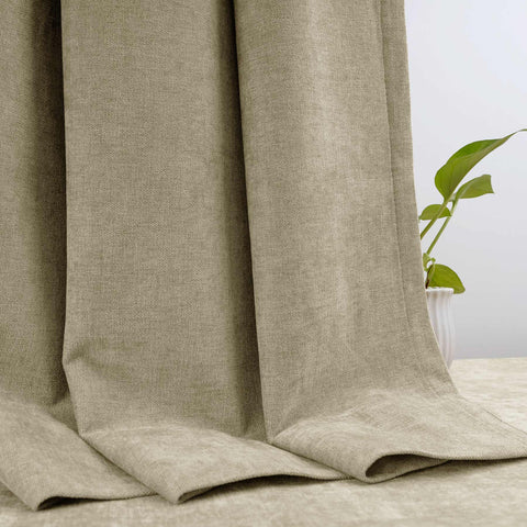 OY12 Blackout Soft Chenille Curtains Grommets 1 Panel for Bedroom
