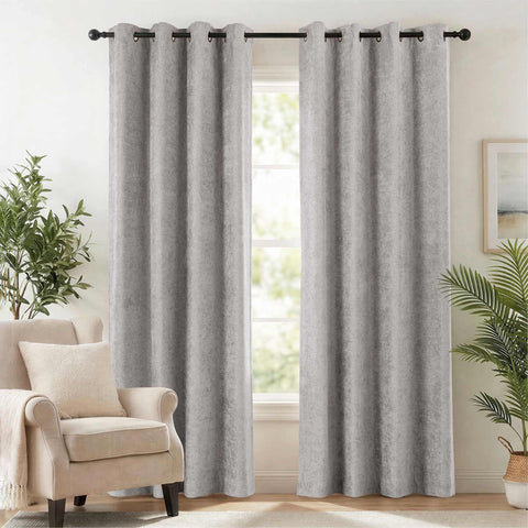 OY12 Blackout Soft Chenille Curtains Grommets 1 Panel for Bedroom