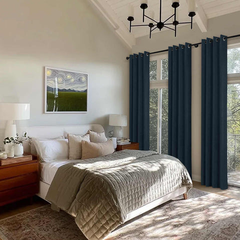 OY12 Blackout Soft Chenille Curtains Grommets 1 Panel for Bedroom