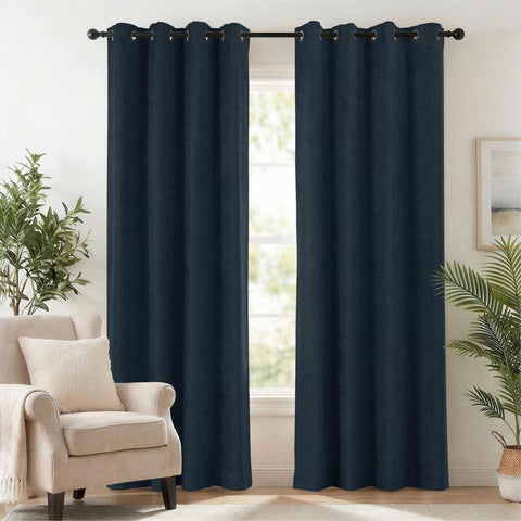 OY12 Blackout Soft Chenille Curtains Grommets 1 Panel for Bedroom